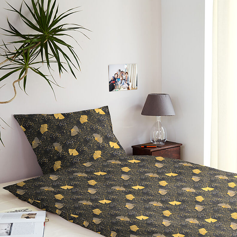 Tecido de algodão Cretone Ginkgo – mostarda,  image number 8