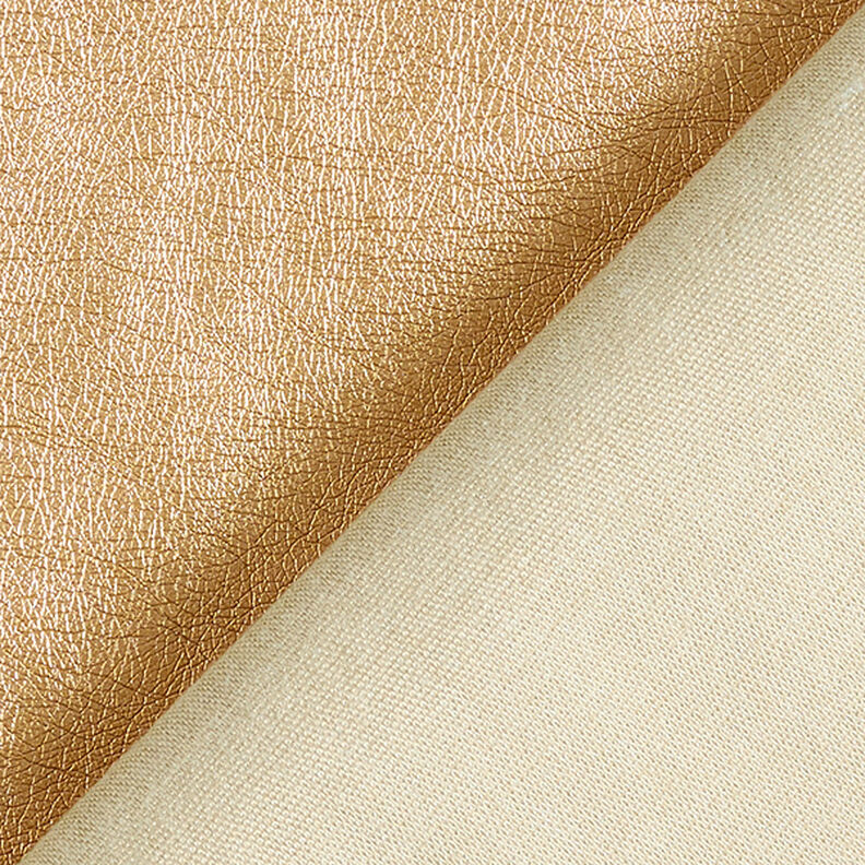 Pele sintética Brilho metálico – dourado metálica,  image number 3