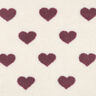 Tecido de pelúcia Teddy Corações | by Poppy – natural/bordô,  thumbnail number 1