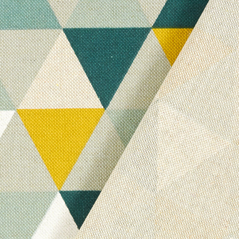 Tecido para decoração Meio linho Panamá Triângulos – verde,  image number 4