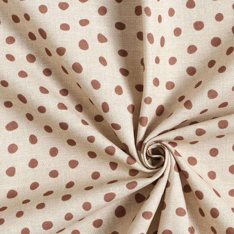 Tecido para decoração Meio linho Panamá Pintas soltas – castanho claro/caju,  image number 3