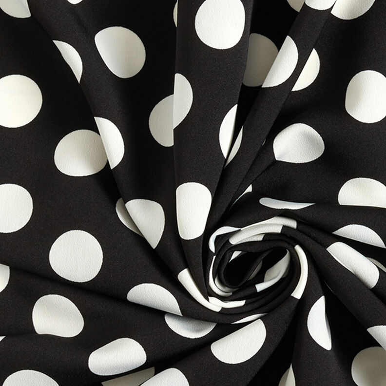 Tecido crepe Polka Dots [2,5 cm] – preto,  image number 3