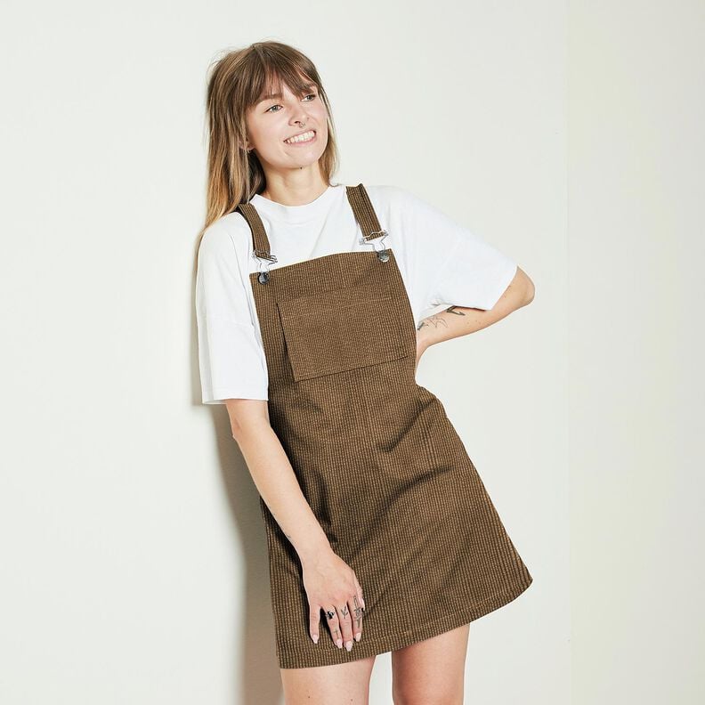 Bombazine larga Bubble Liso – castanho,  image number 8