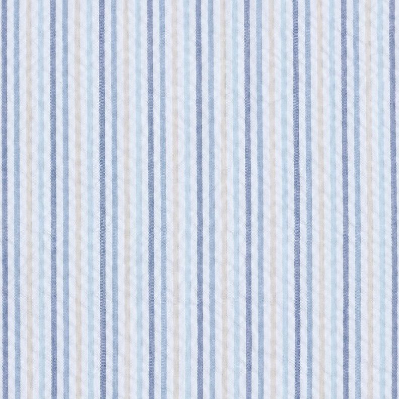 Anarruga Algodão Mistura de riscas – azul/branco,  image number 1