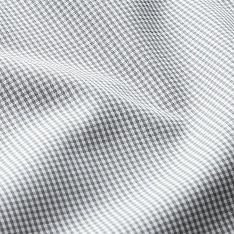 Tecido de algodão vichy – branco/cinzento,  image number 2