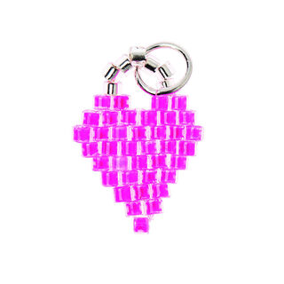 Pingente Brick Stitch Heart [11 mm  x 16 mm] | Rico Design – pink, 