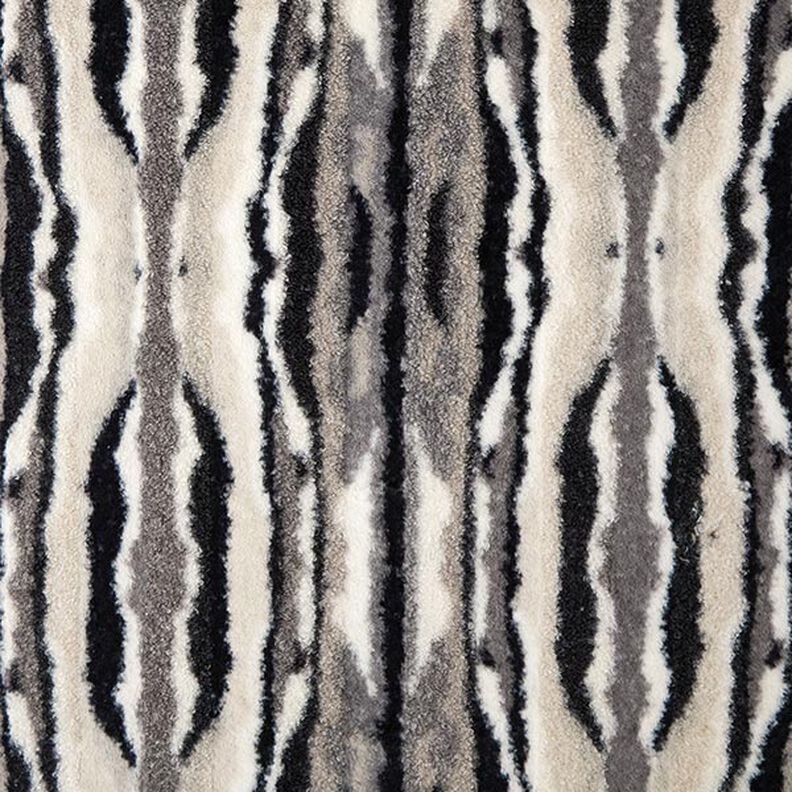 Pelo artificial Riscas abstratas – branco sujo/azul-noite,  image number 1