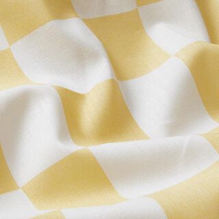 Tecido de algodão Cretone Xadrez abstrato – branco/amarelo-baunilha, 