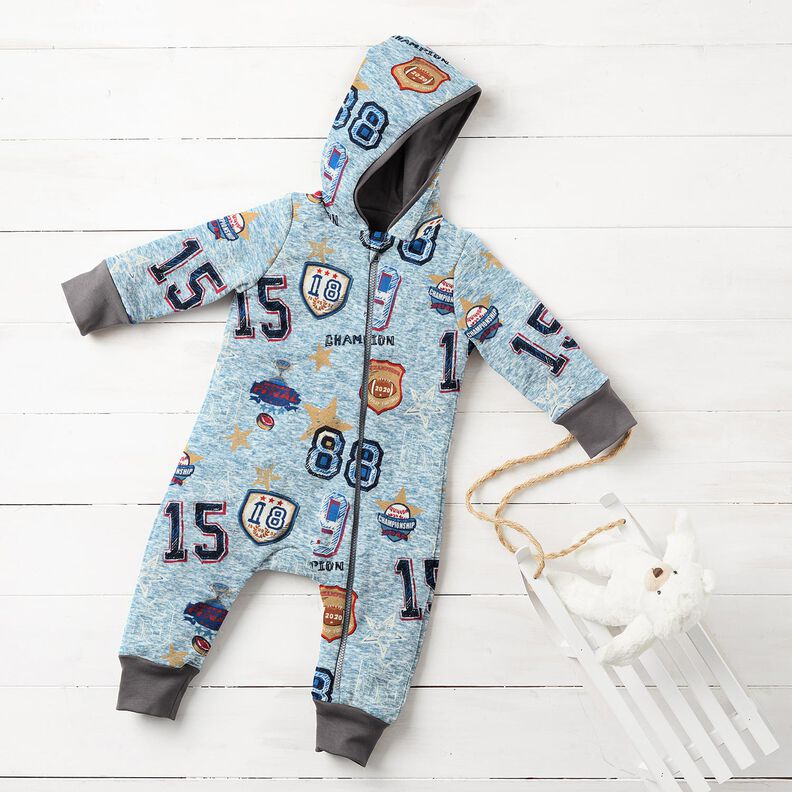 Tecido polar alpino Casaco College – azul claro/cinzento,  image number 6