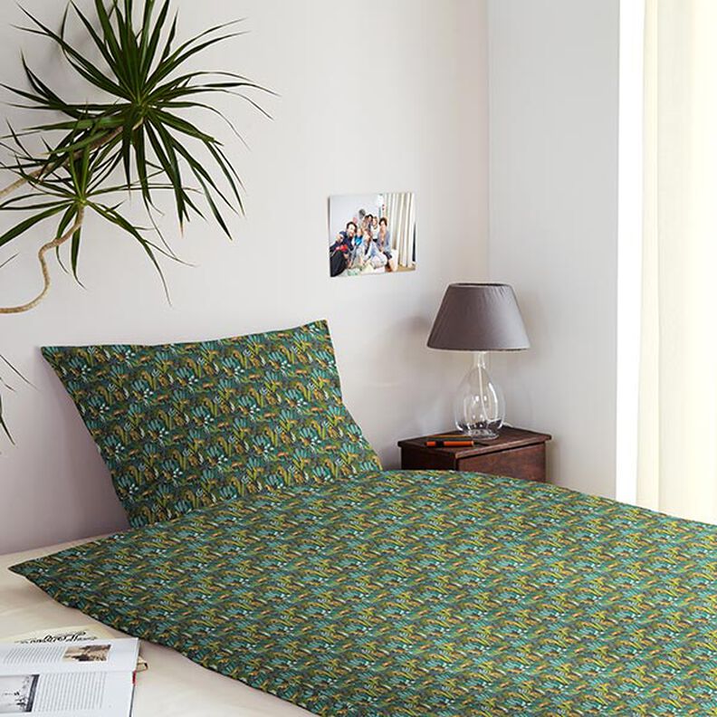 Tecido para decoração Popelina de algodão Leopardos na selva – verde/amarelo,  image number 5