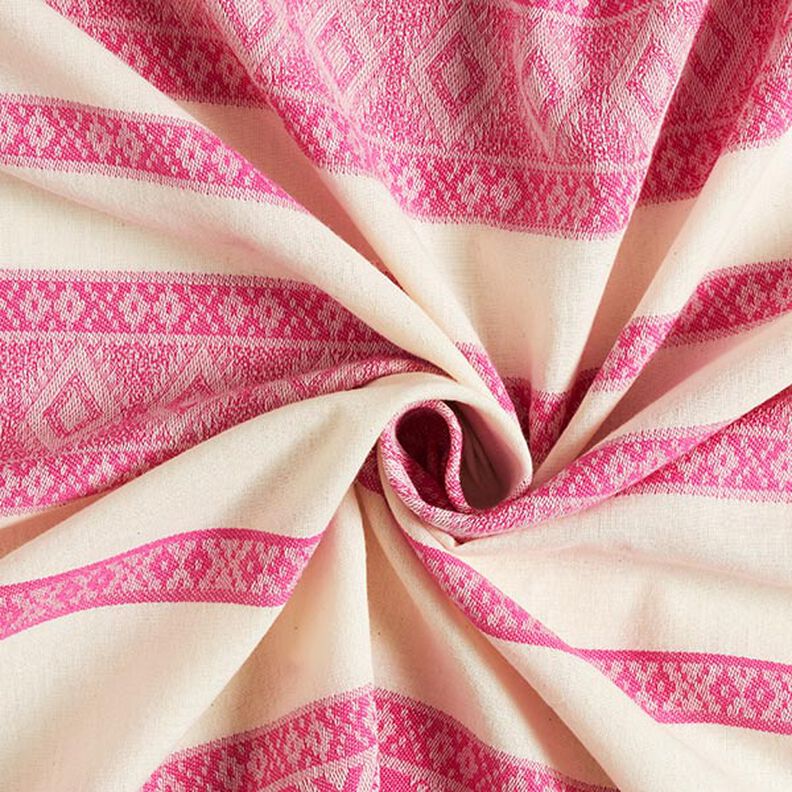 Tecido de algodão Padrão losangos – branco sujo/pink,  image number 3