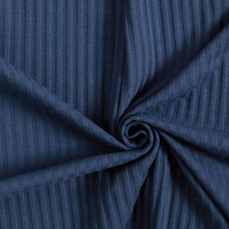 Jersey canelado Padrão tricotado – azul-noite,  image number 3