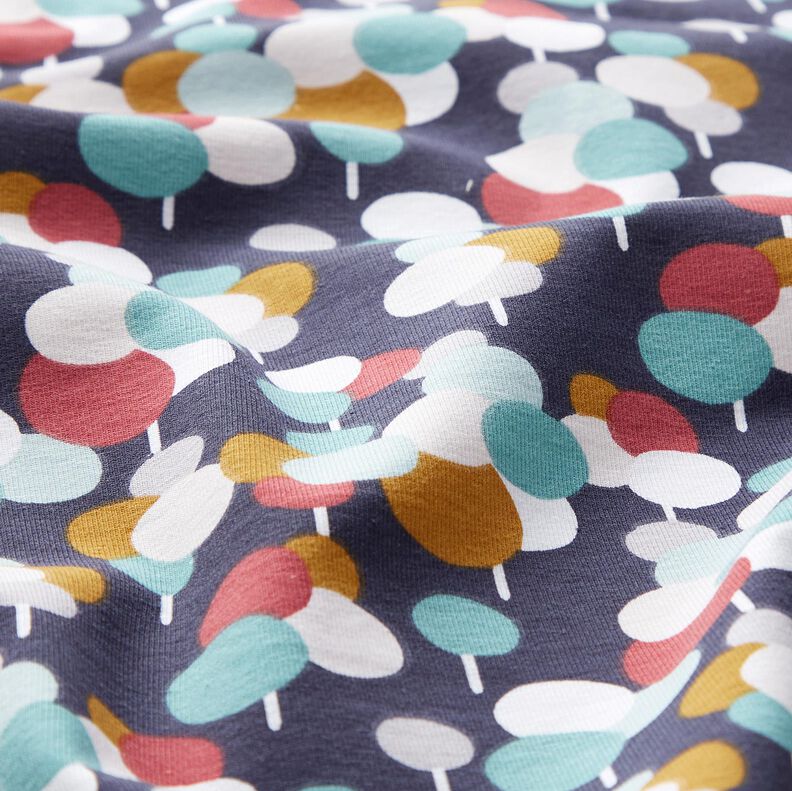 Jersey de algodão Árvores de sarapintas – azul-noite,  image number 2