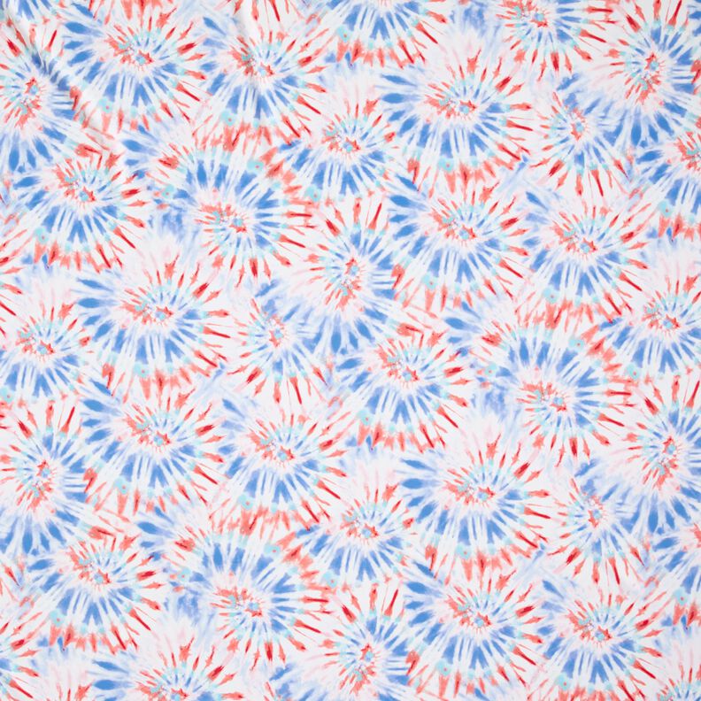 Tecido para fatos de banho Mandala Batik – branco/cor de malagueta,  image number 1