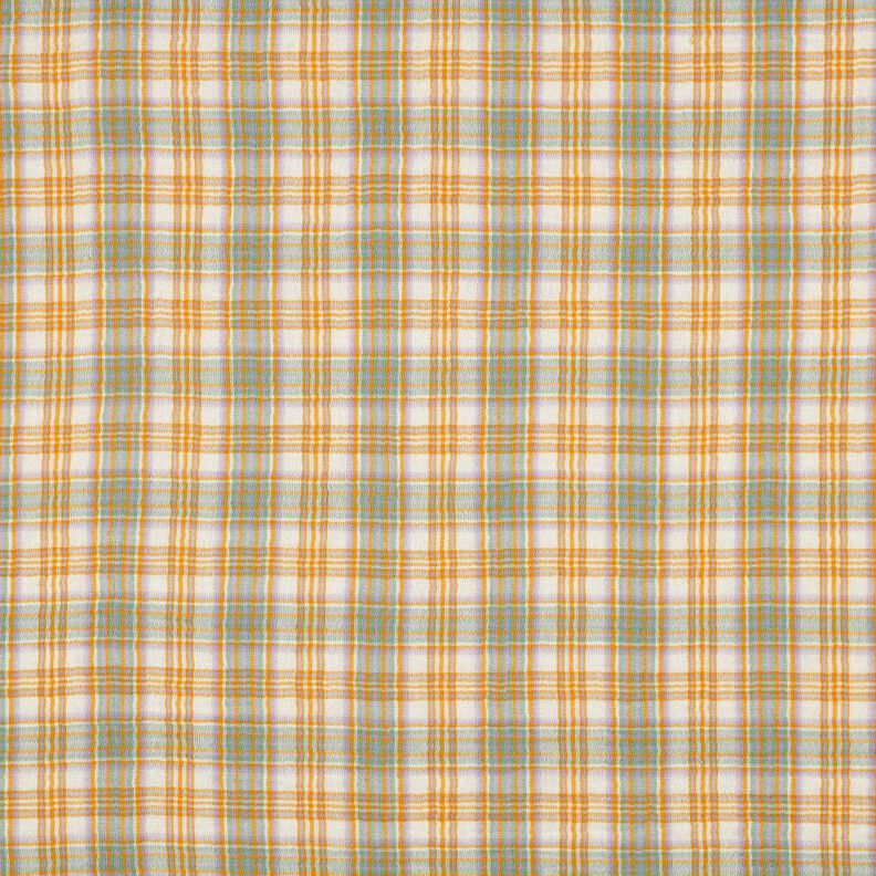 Musselina/ Tecido plissado duplo Xadrez | Poppy Fabrics – amarelo-caril/salva,  image number 1