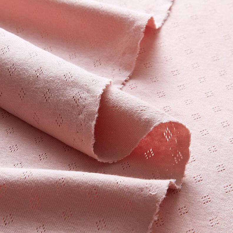 Jersey malha fina com padrão perfurado – rosa embaçado,  image number 4