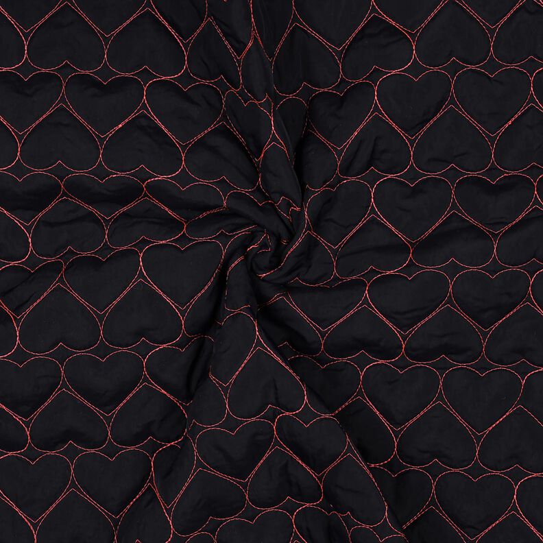 Tecido acolchoado Corações de néon | Poppy Fabrics – preto/rosa vivo,  image number 3