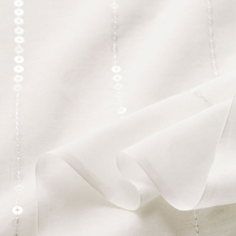 Voile Mistura de seda e algodão Lantejoulas – branco,  image number 7