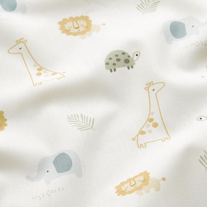 Popelina de algodão Filhotes de animais da selva – marfim,  image number 2