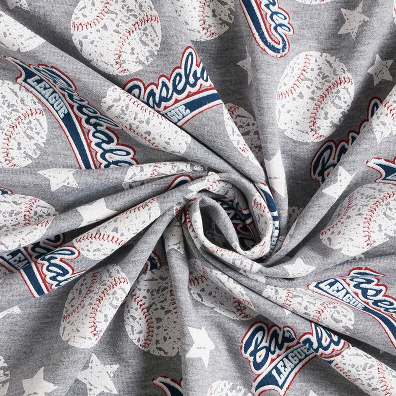 French Terry Sweat de verão Baseball – prateado/branco,  image number 3