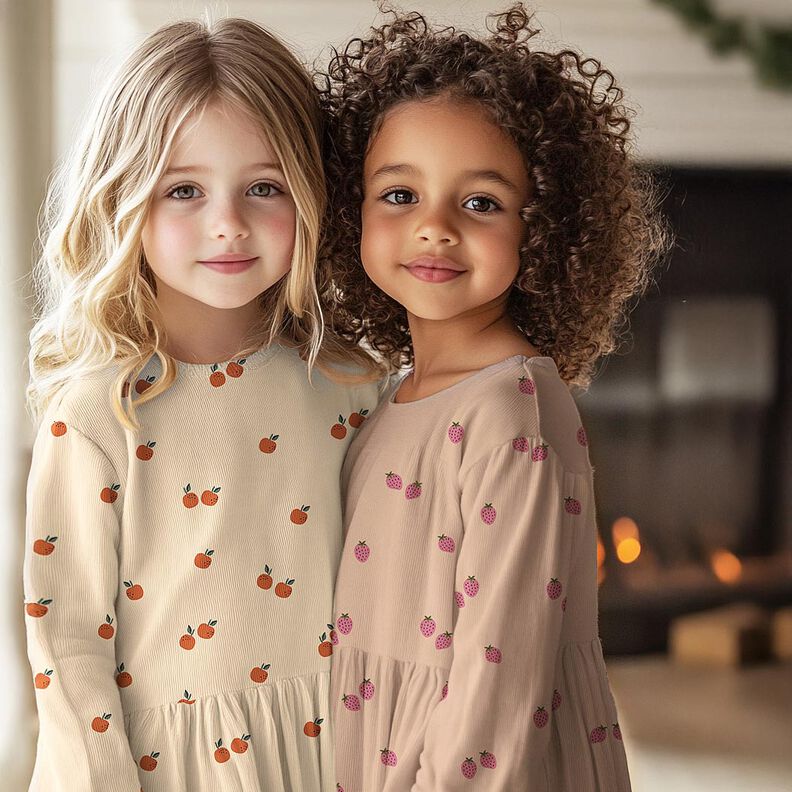 GOTS Jersey de algodão Peras | Poppy Fabrics – bege claro/oliva claro,  image number 5