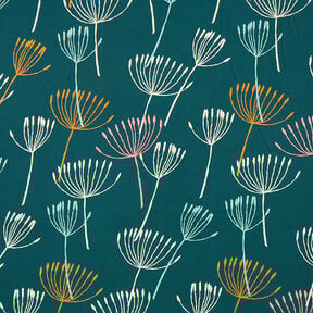 Tecido para decoração Meio linho Panamá Dentes-de-leão – azul petróleo/menta clara, 