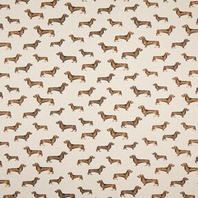Tecido para decoração Meio linho Panamá Cão salsicha – natural, 