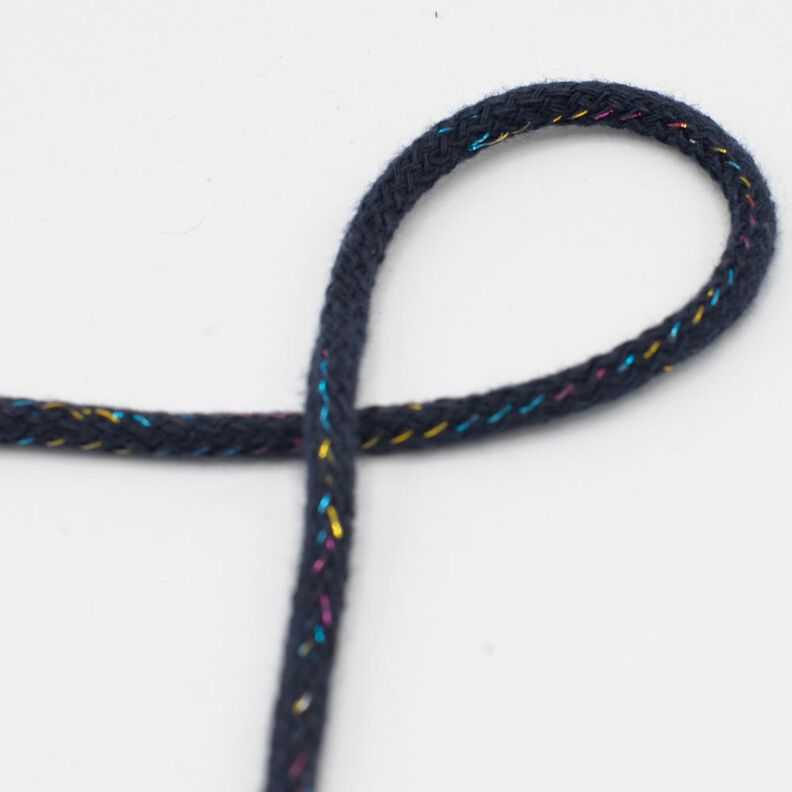 Cordão de algodão Lurex [Ø 5 mm] – azul-noite,  image number 1