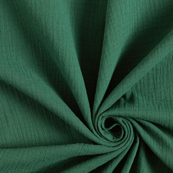 Musselina/ Tecido plissado duplo – verde escuro,  image number 1