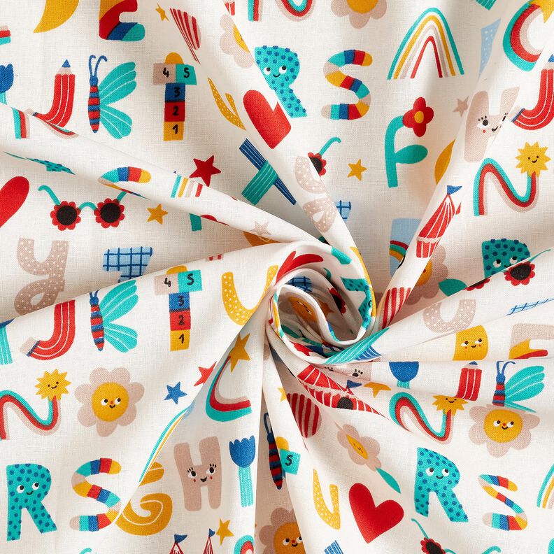 Cretone Alfabeto alegre – branco sujo,  image number 3