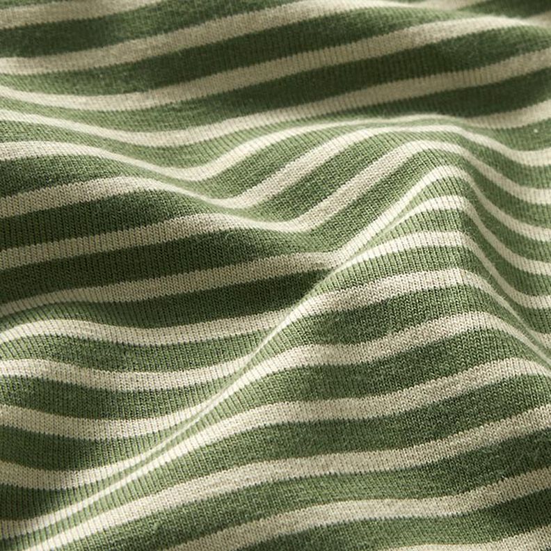 Jersey de algodão Riscas estreitas – verde amarelado/verde-pinheiro,  image number 2