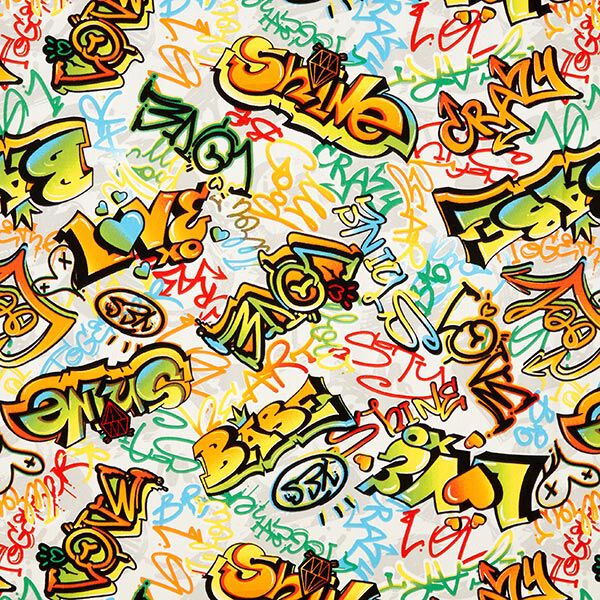 Tecido para decoração Meio linho Panamá Graffiti – cinzento-prateado,  image number 1