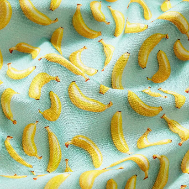 Tecido de algod&atilde;o Popelina Bananas &ndash; eucalipto/amarelo-sol,  image number 2