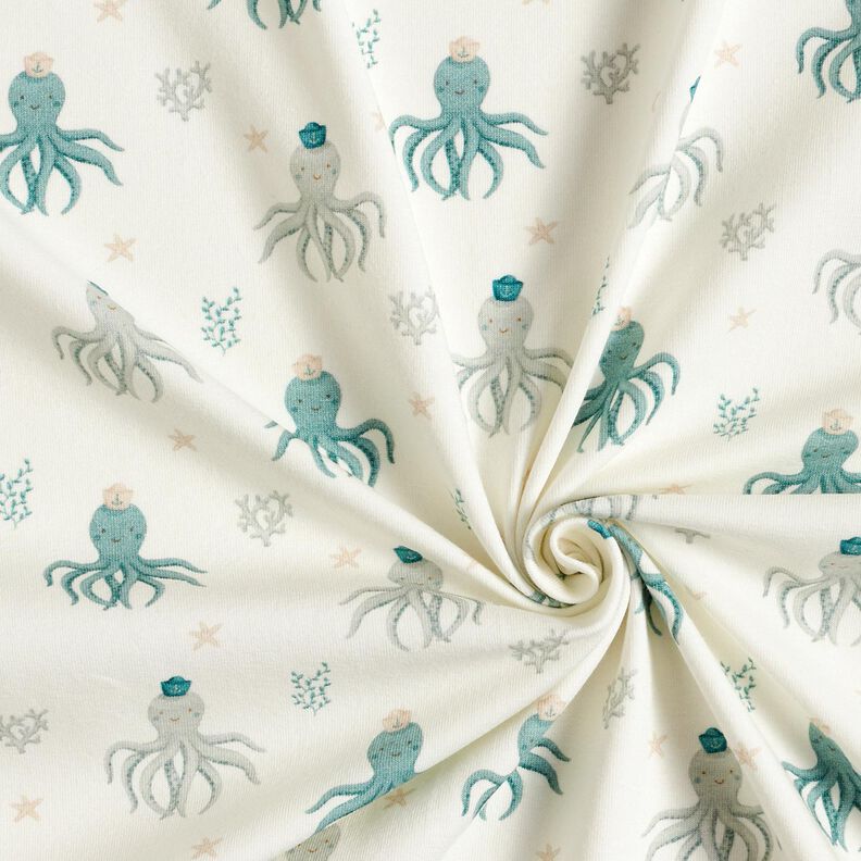 Jersey de algodão Lulas felizes Impressão Digital – branco sujo,  image number 3