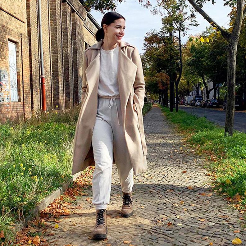 Tecido para sobretudos de poliéster reciclado – caju,  image number 8