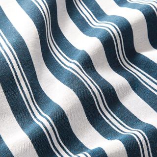 Tecido para decoração Jacquard Riscas – azul-oceano/branco, 