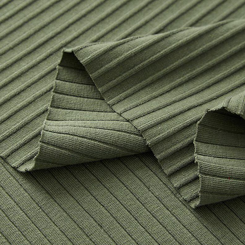 Jersey canelada lisa – oliva,  image number 4