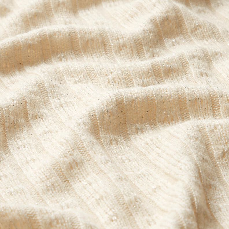 Tecido de malha Ajour Riscas brilhantes requintadas – creme | Retalho 60cm,  image number 2