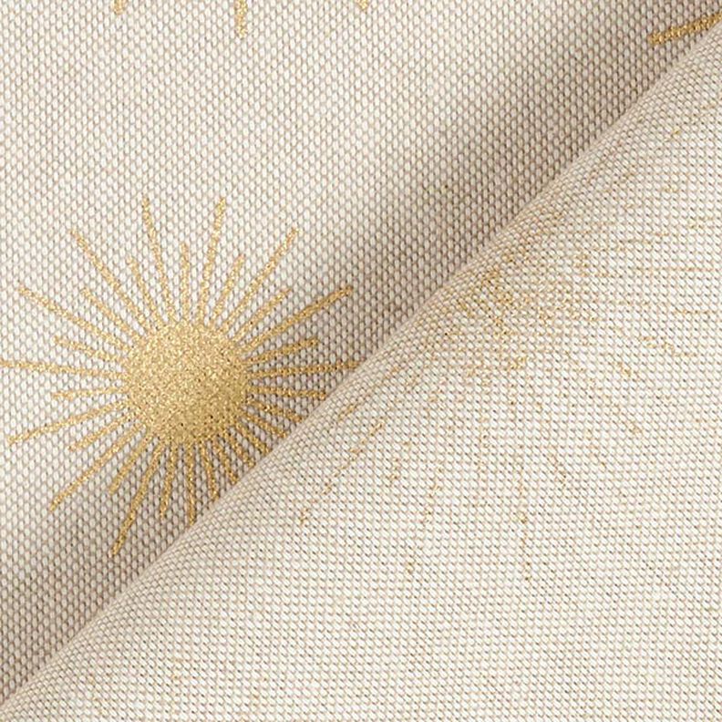 Tecido para decoração Meio linho Panamá Sóis dourados   – natural,  image number 4