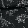 Jersey de algodão Contornos de dinossauro | Glitzerpüppi – preto/branco,  thumbnail number 2