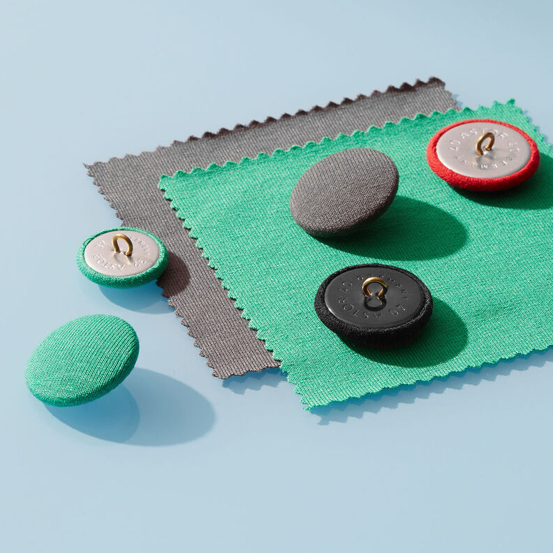 Botão forrado, Jersey de viscose Medium – verde grama,  image number 2