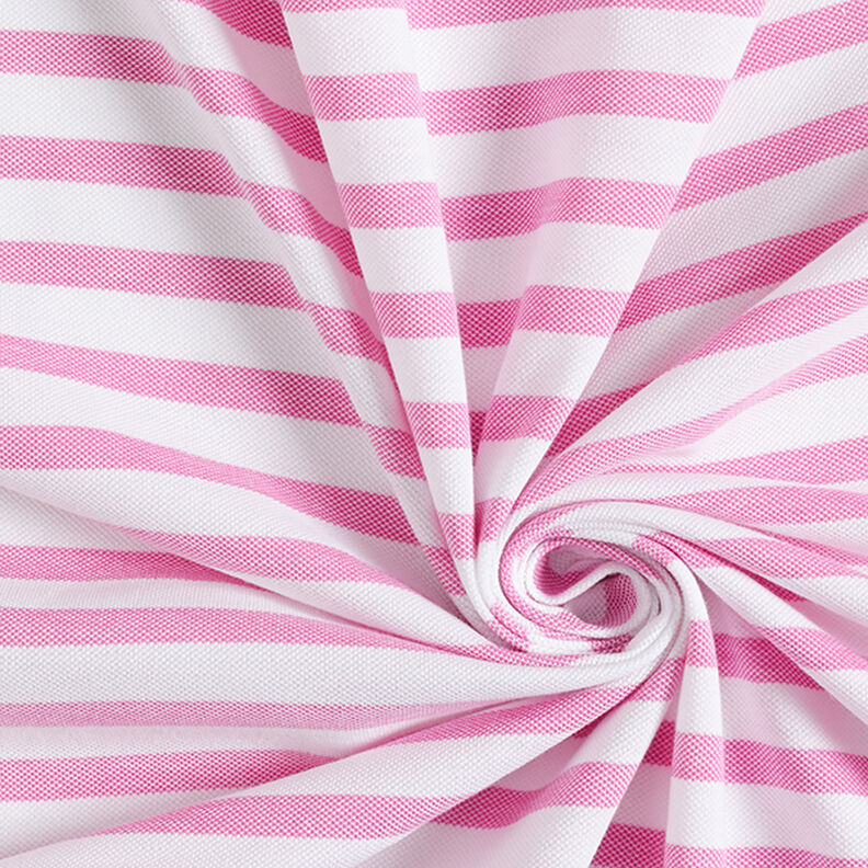 Jersey em tecido piqué às riscas – branco/pink,  image number 3