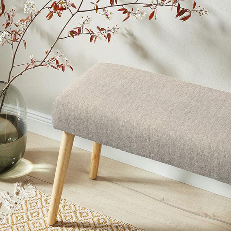 Tecido para estofos Melange fina – bege escuro,  image number 6