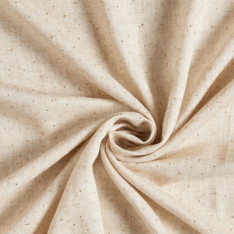 Mix de linho e viscose Pintas brilhantes – amêndoa/ouro metálico,  image number 3