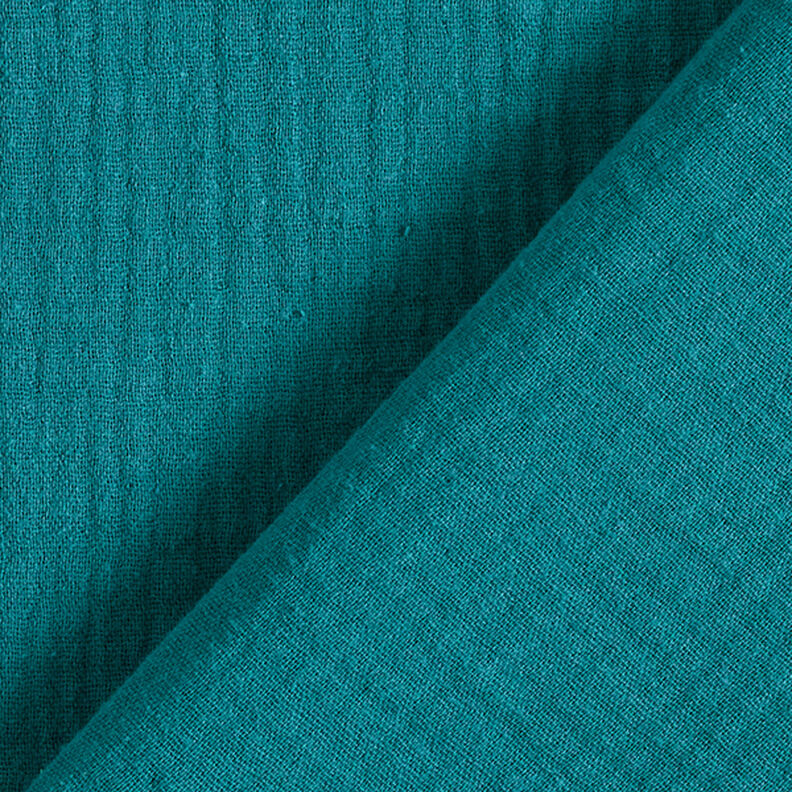 Musselina/ Tecido plissado duplo – azul petróleo,  image number 4