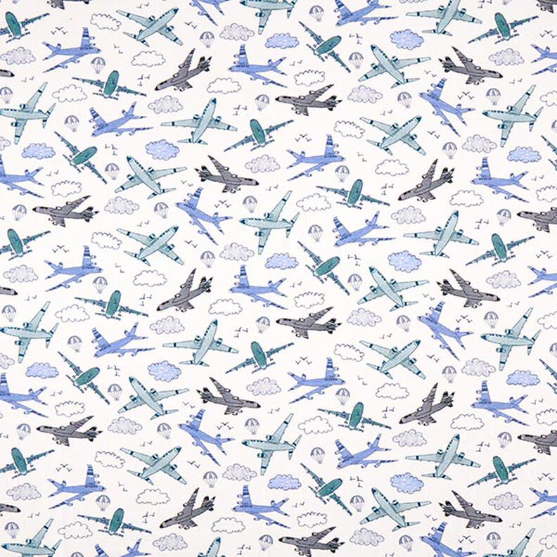 Jersey de algodão Aviões Impressão Digital – branco sujo,  image number 1