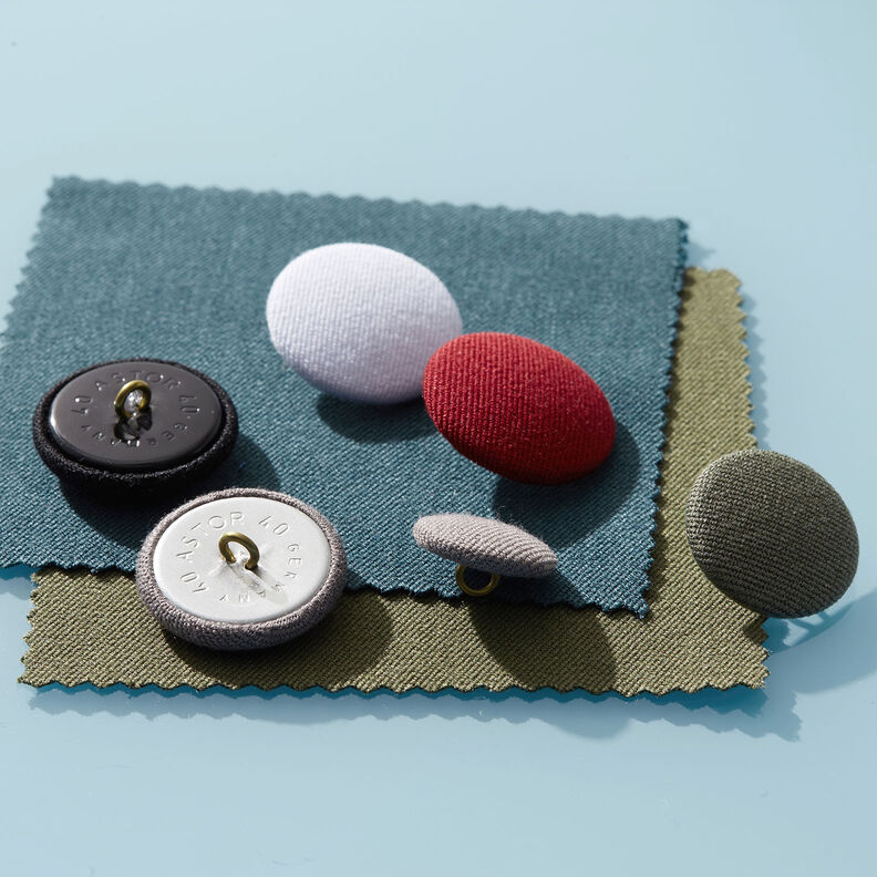 Botão forrado, Bi-Stretch Gabardine – oliva,  image number 2