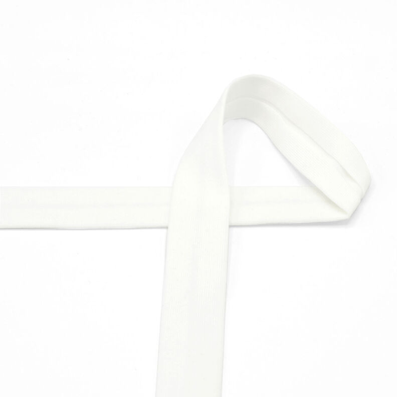 Fita de viés Jersey de algodão [20 mm] – branco sujo,  image number 2