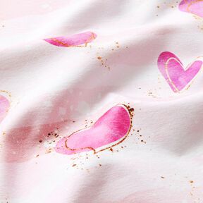 Jersey de algodão Corações | Glitzerpüppi – rosa-claro/branco, 