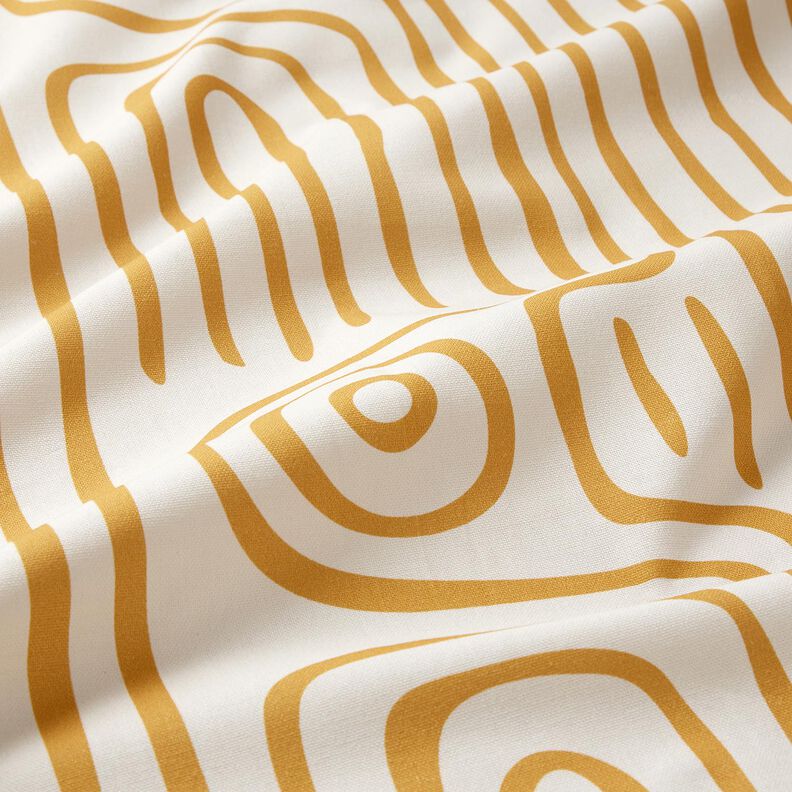 Tecido para decoração Meio linho Panamá Padrão às riscas abstrato – mostarda/natural,  image number 2